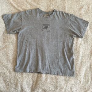 Vintage 90s Nike Silver Tab Heather Gray Center Swoosh Logo Tee